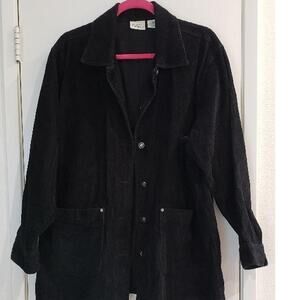 CLASSIC ELEMENTS BLACK CORDUROY BLAZER SIZE LARGE 100% COTTON